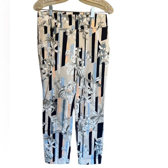 Lisette L Montreal Slim Ankle Pant Passion Floral Print Beige Size 8 - Picture 4 of 12